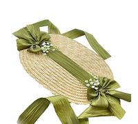Limtula Gorro de Fiesta de té de Boda Victoriano Hecho a Mano para Mujer del Siglo Sombrero de Flores Vintage Playa para Gorra para Sombreros de Tejido de Paja para Sombrero de Paja