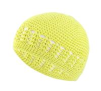 Limtula Gorro de ganchillo para adultos, lindo para estudiantes, ciclismo, senderismo, bonito sombrero de otoño e invierno para adultos, gorra de calavera para hombres y mujeres, Amarillo fuorescente