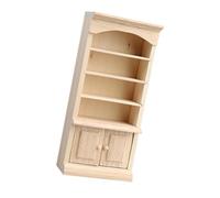 Limtula Handcrafts - Estantería de madera en miniatura 1/12, muebles sin pintar para exhibición de casa de muñecas y almacenamiento de varios accesorios, estantería en miniatura