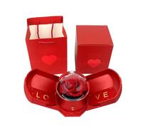 Limtula Hermosa caja de regalo Forever Flower, soporte de joyería doble abierto para aniversario o cumpleaños