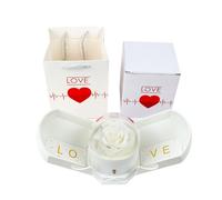Limtula Hermosa caja de regalo Forever Flower, soporte de joyería doble abierto para aniversario o cumpleaños