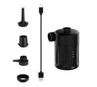 Limtula Herramienta de inflado portátil recargable con 4 boquillas y funda para colchones de aire, flotadores de piscina, inflador de aire portátil delgado