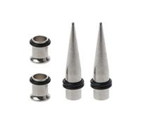 Limtula Juego de 2 pares de dilatadores y túneles de acero 316L de 7 mm con junta tórica, joyería corporal para estirar las orejas para hombres y mujeres, lote de joyas corporales con estuche