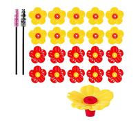 Limtula Juego de 20 accesorios de repuesto para comedero de colibríes para comederos de pájaros en color rojo y amarillo