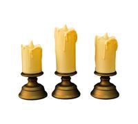 Limtula Juego de 3 luces LED electrónicas eficientes que funcionan con pilas, sin llama, efecto parpadeante realista para decoración romántica, comedor, ambientes, decoración, luces LED electrónicas