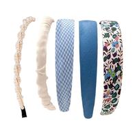 Limtula Juego de 5 diademas de perlas retro francesas, accesorios para el cabello acolchados suaves para mujeres, bodas, fiestas, uso diario, elegantes diademas de tela para ocasiones formales