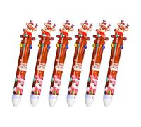 Limtula Juego de 6 bolígrafos retráctiles 10 en 1 de Navidad, diseño de dibujos animados, suministros escolares de oficina