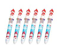 Limtula Juego de 6 bolígrafos retráctiles 10 en 1 de Navidad, diseño de dibujos animados, suministros escolares de oficina