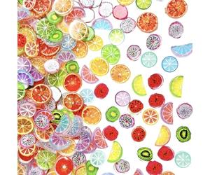 Limtula Juego de 60 colgantes con forma de rodajas de frutas, suministros únicos para manualidades, perfecto para collares, diseños de frutas de simulación