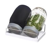 Limtula Juego De Germinadores De Plántulas De Vidrio Apilables con Base Ventilada Y Funda De Sombra para Alfalfa Frijoles Mungo Jardinería En Interiores Recipientes De Germinación