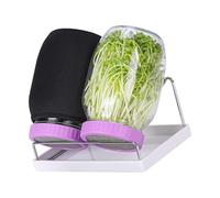 Limtula Juego De Germinadores De Plántulas De Vidrio Apilables con Base Ventilada Y Funda De Sombra para Alfalfa Frijoles Mungo Jardinería En Interiores Recipientes De Germinación