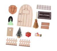 Limtula Juego de Puertas de Hadas de gnomos de Resina para decoración navideña de, Casas de muñecas, artesanía en Miniatura, Accesorios para Casas de muñecas navideñas en Miniatura