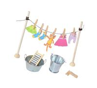 Limtula Juego pequeño de Madera para Colgar Ropa de 21 Piezas para niños, Juego de rol Educativo, Actividad práctica, Juguete de Vida
