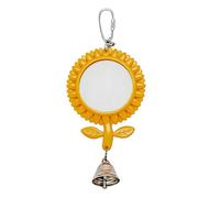 Limtula Juguete de cristal de loros resistente a la masticación con diseño de flor de sol de doble cara para jaula de pájaros colgante entretenimiento divertido juguete de cristal para pájaros