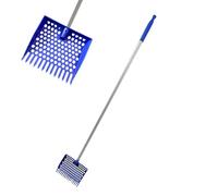 Limtula Limpiador de gallineros de aluminio de tipo pesado con cabezal de pala intercambiable y mango extendido, pala de aluminio desmontable para ganado