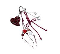 Limtula Llavero con forma de corazón de poliuretano con lazos, bolsa compacta, soporte para colgante, accesorio multiusos para monedero, llaves, regalo para el día de San Valentín, Q1740 1