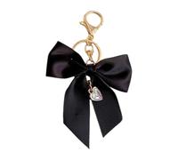 Limtula Llavero con lazos de cinta con detalle de perlas de imitación para bolso, decoración de bolso, accesorio práctico de llavero de aleación, llavero con lazos elegantes para bolsos