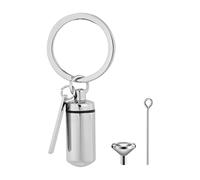 Limtula Llavero de acero inoxidable con forma de cilindro de cremación, urna de recuerdo para cenizas, regalo conmemorativo para mujer, plata