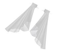 Limtula Manga de obispo de, mangas postizas, accesorio de disfraz de escenario transparente, manga larga con volantes blancos para cubiertas de brazo de protección solar para boda