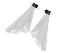 Limtula Manga de obispo de, mangas postizas, accesorio de disfraz de escenario transparente, manga larga con volantes blancos para cubiertas de brazo de protección solar para boda