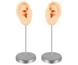 Limtula Modelo realista de oreja de silicona suave, prácticos accesorios de exhibición, maniquí humano realista izquierdo y derecho, maniquí de entrenamiento de maquillaje, talla única, como se