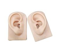 Limtula Molde de oreja artificial de silicona suave para entrenamiento de acupuntura, práctico accesorio de exhibición de joyas, réplicas de oreja izquierda y derecha, talla única, como se describe