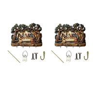 Limtula ¡No más llaves perdidas! Soporte de pared con tablero de madera decorativo de almacenamiento y 4 ganchos resistentes, soporte para llaves de entrada para el hogar