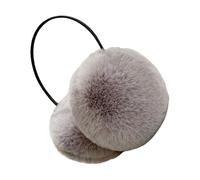 Limtula Orejeras de felpa peludas para mujer, calentador de oídos térmico plegable de color sólido con pieles sintéticas gruesas para protecciones de invierno Orejeras de felpa peludas, Gray