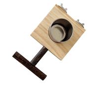 Limtula Percha De Pie para Pájaros con Cuenco Alimentador Soporte Loros Comida Alimentación Agua Accesorio Jaula Descanso Estación Alimentación Percha
