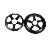 Limtula Piñón de cadena para bicicleta eléctrica 44T/46T/48T/52T, brazos de manivela, rueda de cadena de motor medio