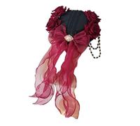 Limtula Pinza plana elegante para niñas, adornos de horquilla de Halloween para mujeres y niñas, racimos de encaje, sombrero punk, accesorios para fotos de Halloween