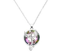 Limtula Plata Personalidad Punk Acero Inoxidable Colorido Collar de Fénix Colgante Hombres Mujeres Collar de Geometría Colgante de Fénix para Mujer Colorido para