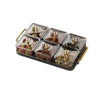 Limtula Platos para Servir divididos 2/4 / 6 Rejillas de refrigerios con de Frutas de Aperitivos Caja de Almacenamiento de Alimentos Caja de Almacenamiento de Dulces Duradera