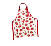 Limtula Precioso delantal para niños con estampado de fresa con bolsillo frontal utilitario, delantal de cocina con correa ajustable para cocinas caseras, cocina artesanal