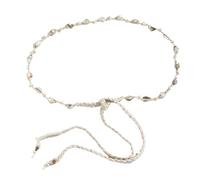 Limtula Pretina para niña, cinturón con tachuelas de conchas marinas y trenzas tejidas, cinturones para atar para mujer