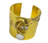 Limtula Pulsera ancha con expresión facial en 3D, joyería de mano de aleación de, brazalete de ajustable abierto, pulsera ancha con arte geométrico
