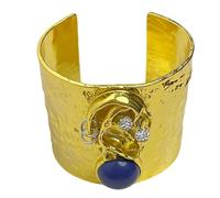 Limtula Pulsera ancha con expresión facial en 3D, joyería de mano de aleación de, brazalete de ajustable abierto, pulsera ancha con arte geométrico