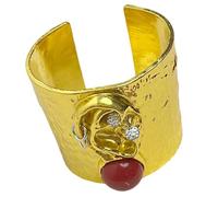 Limtula Pulsera ancha con expresión facial en 3D, joyería de mano de aleación de, brazalete de ajustable abierto, pulsera ancha con arte geométrico
