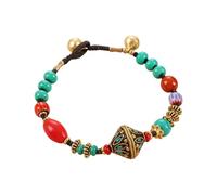 Limtula Pulsera de cuentas nepalí tibetana de piedra natural hecha a mano con cuentas de cobre para regalar con significado Cadena de mano con cuentas