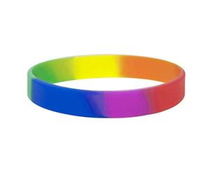 Limtula Pulsera deportiva de silicona con letras de arco iris, suave, cómoda, duradera, para eventos deportivos y actividades de caridad, cortadora de pelo para niños, C, Talla única