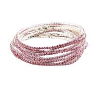 Limtula Pulsera elástica con piedras de circonia de colores, brazaletes de piedras preciosas de colores, cadena de mano con diamantes de imitación, accesorio, pulsera de cuentas de