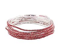 Limtula Pulsera elástica con piedras de circonia de colores, brazaletes de piedras preciosas de colores, cadena de mano con diamantes de imitación, accesorio, pulsera de cuentas de