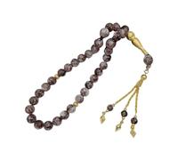 Limtula Pulsera islámica de oración de Tasbih de 33 cuentas para hombres y mujeres, cadena de mano, joyería de meditación de uso devocional, Brown