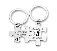 Limtula Recuerdo de aborto espontáneo para pérdida de bebé, llavero de recuerdo de simpatía, llavero de mamá, papá de un ángel, juego de llaveros conmemorativos para pérdida de bebé