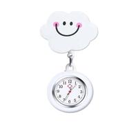 Limtula Reloj de enfermera de silicona suave con clip con cordón extensible, reloj de enfermera y estudiante para una sincronización precisa en estilos de dibujos animados médicos, E.