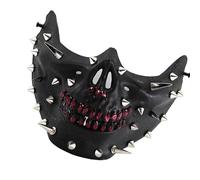 Limtula Remache de diamantes de imitación de media cara para mujeres y hombres, Halloween, cosplay, accesorios de disfraz