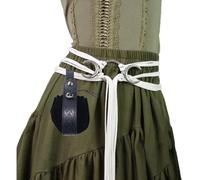 Limtula Renaissant Waist Knotted Rope Belt Festival Accessory Victorian Belt with PU Leather Embossed Pocket for Roleplaying LARP Accessories