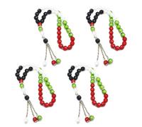 Limtula Rosario católico de 2 o 4 piezas de cuentas de acrílico para oración, joyería religiosa, bandera de Palestina, colores de la bandera de Palestina, colores únicos para amigos y familiares