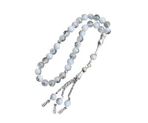 Limtula Rosario de 33 Cuentas de Vidrio Agrietado con para Musulmanes Pulsera Tasbih Hecha a Mano para Adoración y Ceremonia Ritual Accesorios de Adoración Islámica