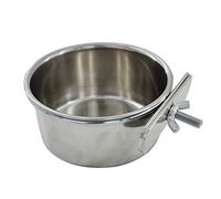 Limtula S/for M/L/XL - Taza de acero inoxidable para mascotas, loros, alimentos, plato de agua, jaula para colgar